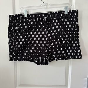 Loft Riviera Embroidered Black Shorts Size 14